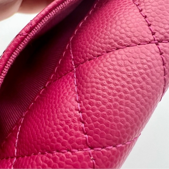 Rare HTF Chanel Wallet Pink 2022 Interlocking CC Wallet Snap Pink Chanel Wallet - Picture 11 of 11